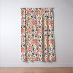 Tropical Coral Floral Window Curtain Gallery Image 3