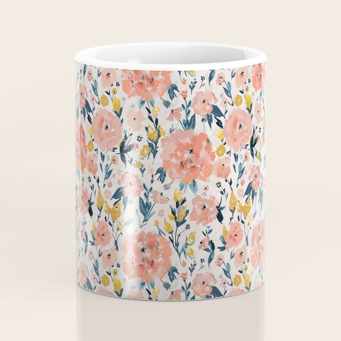 Tropical Coral Floral Coffee Mug Gallery Image 4