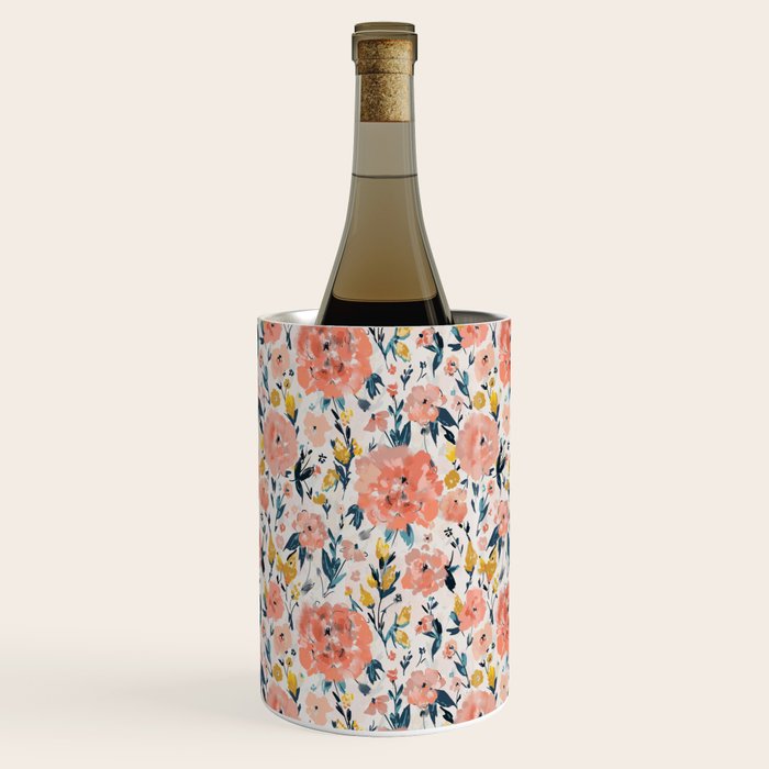 Tropical Coral Floral Wine Chiller Gallery Image 2