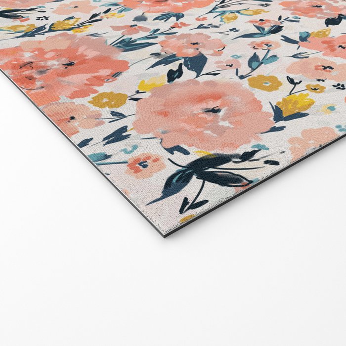 Tropical Coral Floral Welcome Mat Gallery Image 2