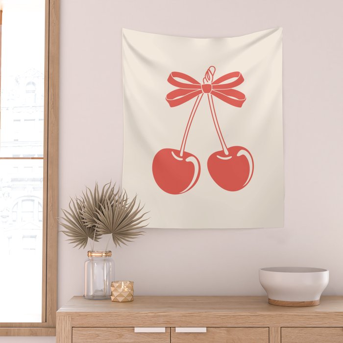 Cherry Bow Delight Wall Tapestry Gallery Image 2