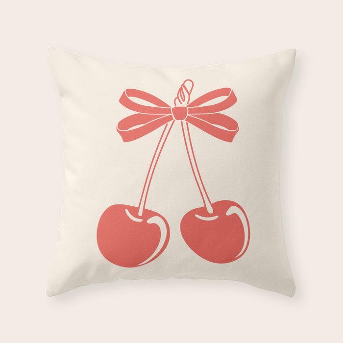 Cherry Bow Delight Throw Pillow Gallery Image 6