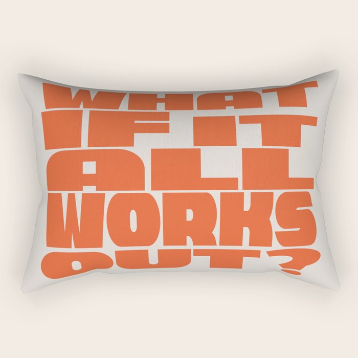 Bold Optimistic Quote in Retro Orange Rectangular Pillow Gallery Image 2