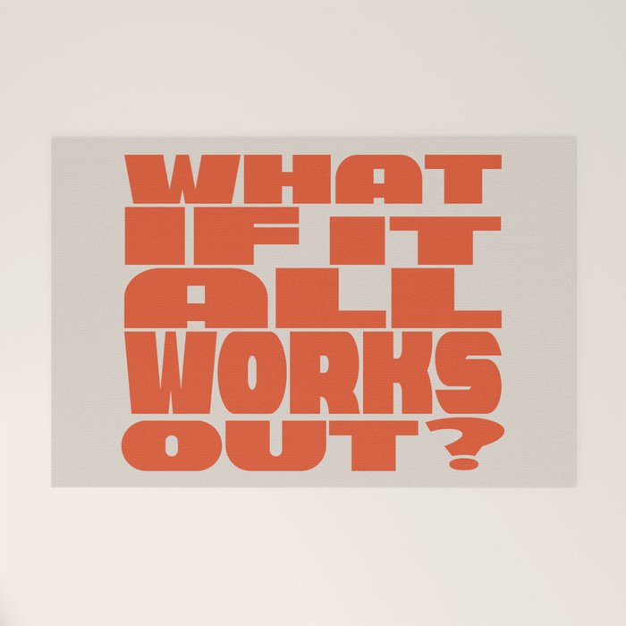 Bold Optimistic Quote in Retro Orange Welcome Mat Gallery Image 1