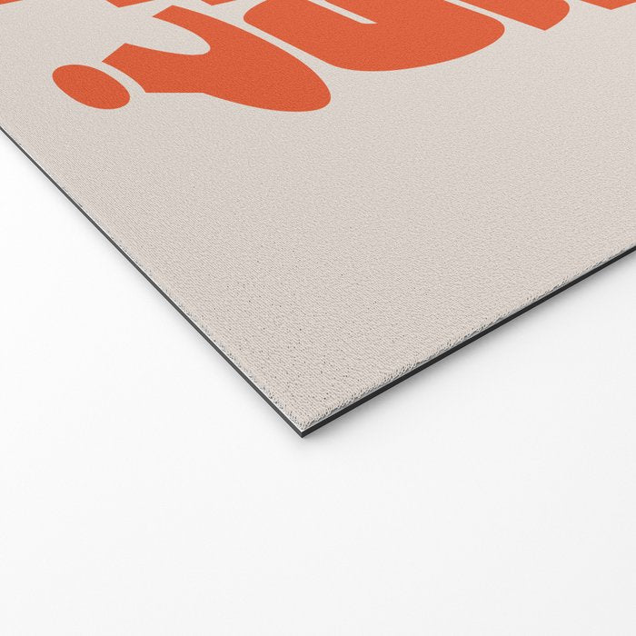 Bold Optimistic Quote in Retro Orange Welcome Mat Gallery Image 2
