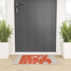 Bold Optimistic Quote in Retro Orange Welcome Mat Gallery Image 3