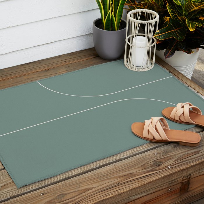 Modern Minimal Line Abstract XXIV Outdoor Rug Gallery Image 2
