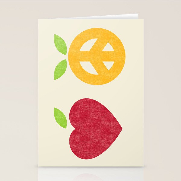 Apple and Orange - Love and Peace Stationery Card Gallery Image 1