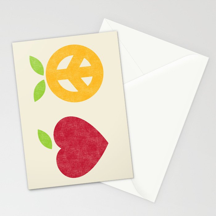 Apple and Orange - Love and Peace Stationery Card Gallery Image 2