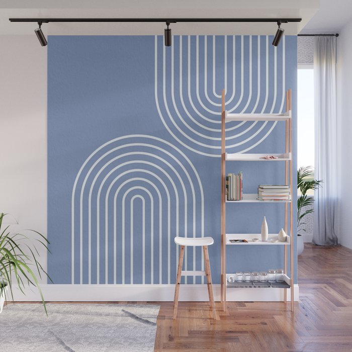 Periwinkle Blue Minimalist Wall Mural Gallery Image 1