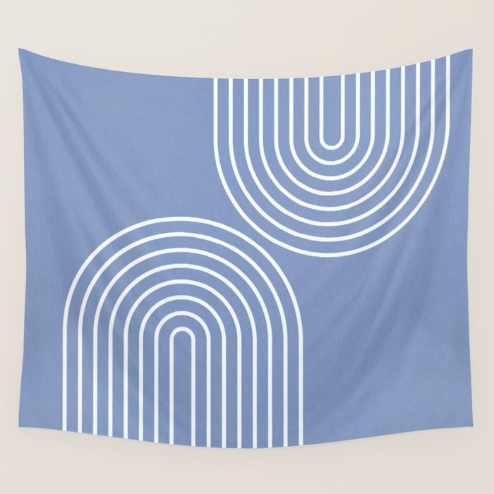 Periwinkle Blue Minimalist Wall Tapestry Gallery Image 1