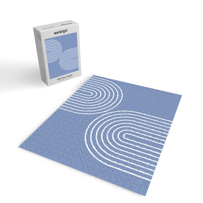 Periwinkle Blue Minimalist Jigsaw Puzzle Gallery Image 2
