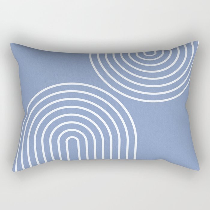 Periwinkle Blue Minimalist Rectangular Pillow Gallery Image 2