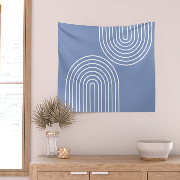 Periwinkle Blue Minimalist Wall Tapestry Gallery Image 2