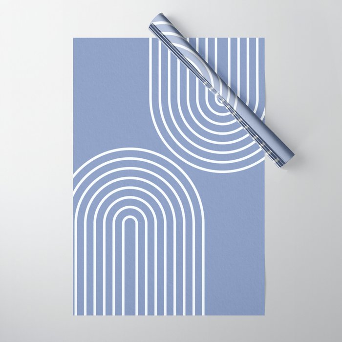 Periwinkle Blue Minimalist Wrapping Paper Gallery Image 1