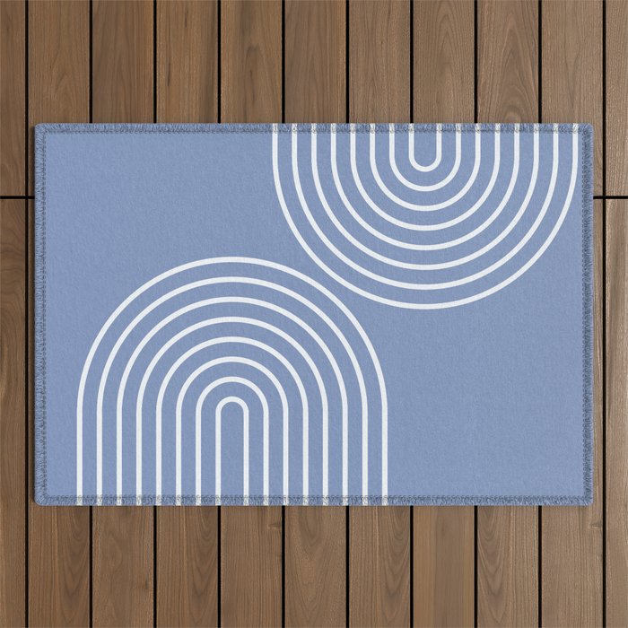 Periwinkle Blue Minimalist Outdoor Rug Gallery Image 1