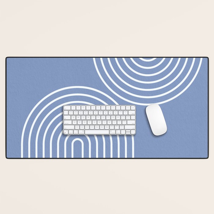 Periwinkle Blue Minimalist Desk Mat Gallery Image 1