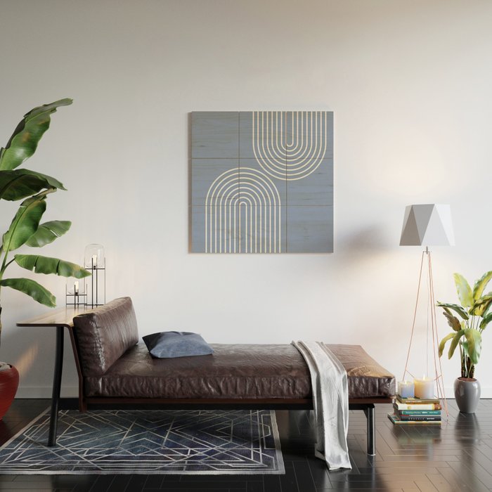 Periwinkle Blue Minimalist Wood Wall Art Gallery Image 2