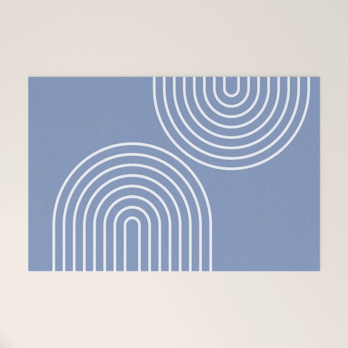 Periwinkle Blue Minimalist Welcome Mat Gallery Image 1