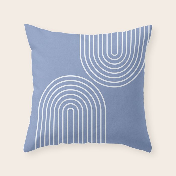 Periwinkle Blue Minimalist Throw Pillow Gallery Image 6