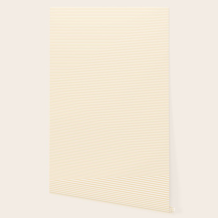 Moccasin Yellow White Horizontal Stripe Pattern for Cozy Interior Accents Wallpaper Gallery Image 2