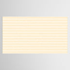 Moccasin Yellow White Horizontal Stripe Pattern for Cozy Interior Accents Tablecloth Gallery Image 2