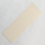 Moccasin Yellow White Horizontal Stripe Pattern for Cozy Interior Accents Yoga Mat Gallery Image 1