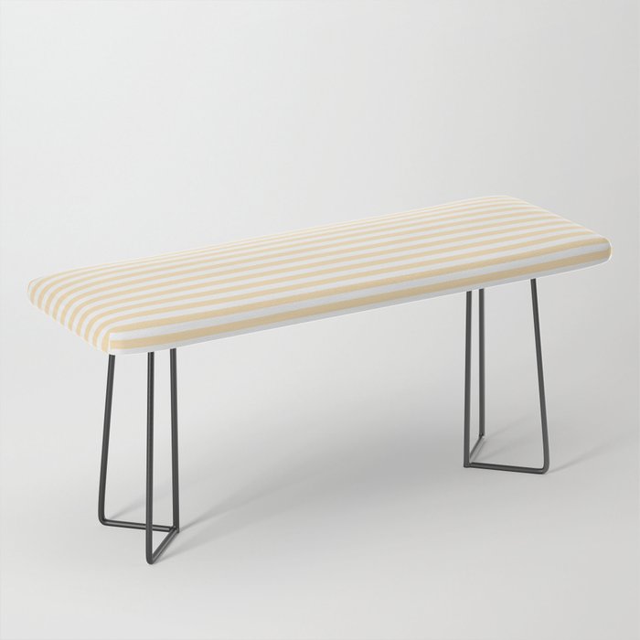 Moccasin Yellow White Horizontal Stripe Pattern for Cozy Interior Accents Bench Gallery Image 1