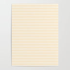 Moccasin Yellow White Horizontal Stripe Pattern for Cozy Interior Accents Poster Gallery Image 4