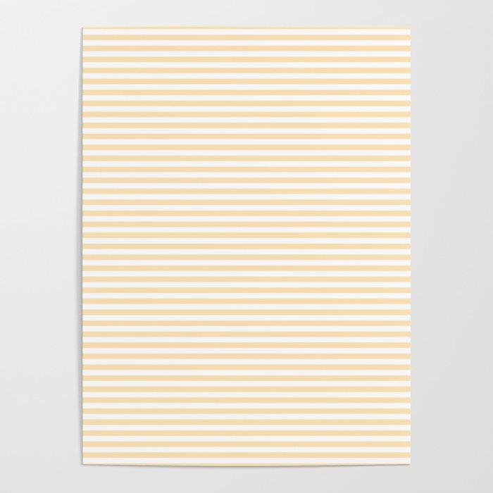 Moccasin Yellow White Horizontal Stripe Pattern for Cozy Interior Accents Poster Gallery Image 4