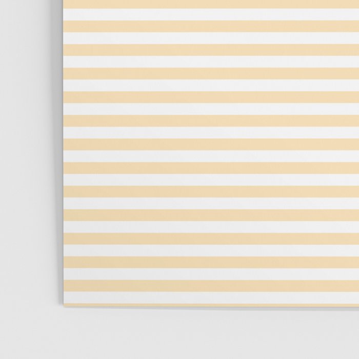 Moccasin Yellow White Horizontal Stripe Pattern for Cozy Interior Accents Poster Gallery Image 3