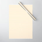 Moccasin Yellow White Horizontal Stripe Pattern for Cozy Interior Accents Wrapping Paper Gallery Image 1