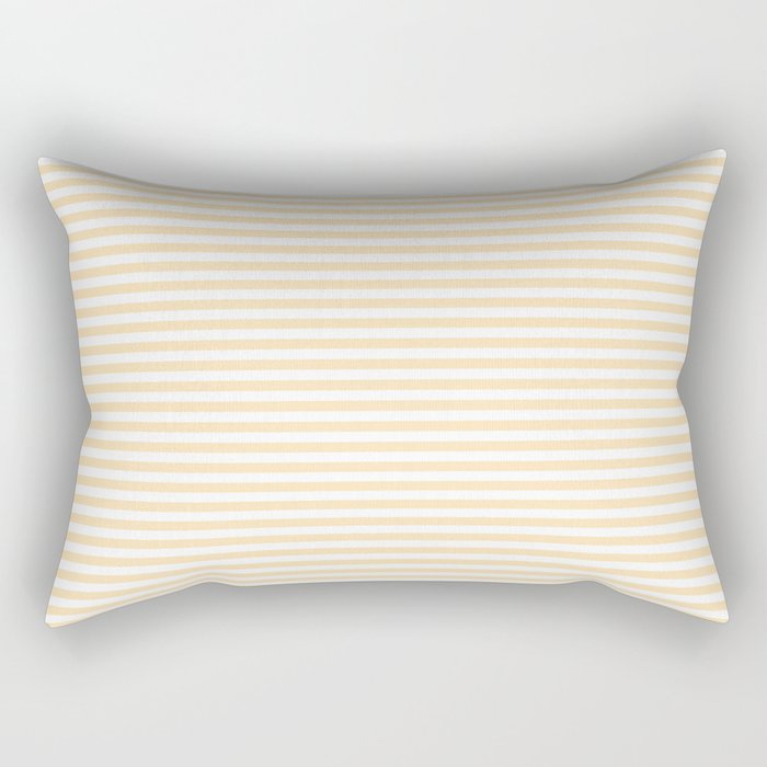 Moccasin Yellow White Horizontal Stripe Pattern for Cozy Interior Accents Rectangular Pillow Gallery Image 2