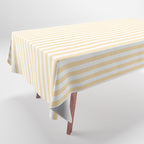 Moccasin Yellow White Horizontal Stripe Pattern for Cozy Interior Accents Tablecloth Gallery Image 1