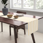 Moccasin Yellow White Horizontal Stripe Pattern for Cozy Interior Accents Table Runner Gallery Image 2