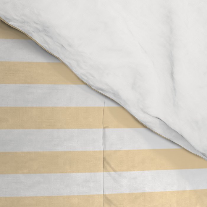 Moccasin Yellow White Horizontal Stripe Pattern for Cozy Interior Accents Comforter Gallery Image 4