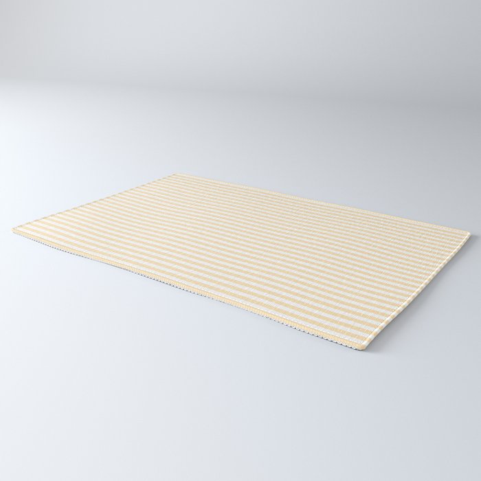 Moccasin Yellow White Horizontal Stripe Pattern for Cozy Interior Accents Rug Gallery Image 3