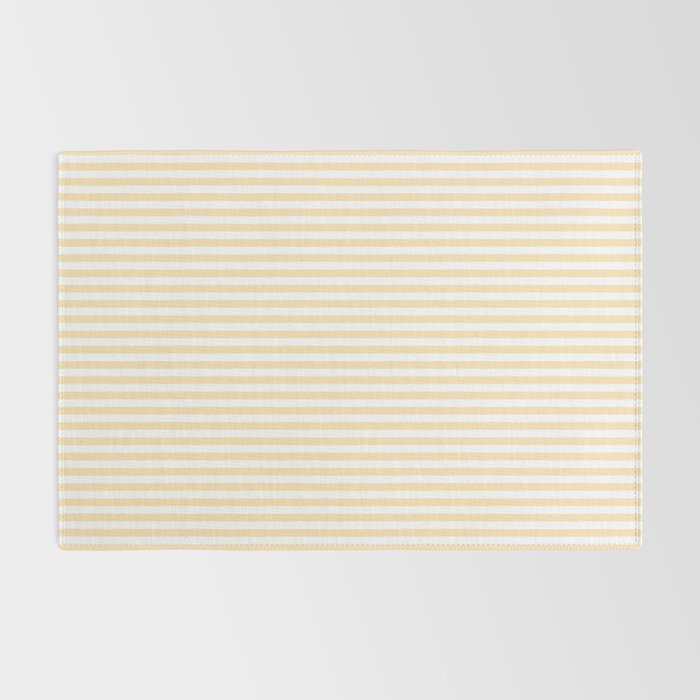 Moccasin Yellow White Horizontal Stripe Pattern for Cozy Interior Accents Rug Gallery Image 2