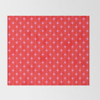 Midcentury Stars and Dots Pattern in Preppy Pink and Red Throw Blanket Gallery Image 2