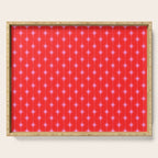 Midcentury Stars and Dots Pattern in Preppy Pink and Red Serving Tray Gallery Image 1