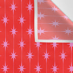 Midcentury Stars and Dots Pattern in Preppy Pink and Red Wall Tapestry Gallery Image 3