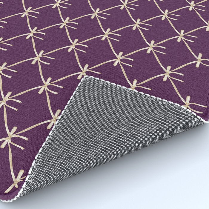 Bows & Ribbons Pattern XXXV Dark Purple Rug Gallery Image 4