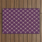 Bows & Ribbons Pattern XXXV Dark Purple Outdoor Rug Gallery Image 1