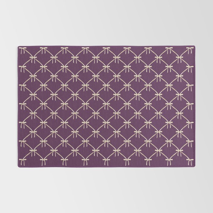 Bows & Ribbons Pattern XXXV Dark Purple Rug Gallery Image 2