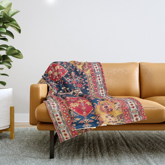 Qashqaâi Kashkuli Fars Southwest Persian Rug Print Throw Blanket Gallery Image 1