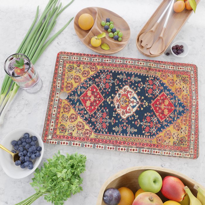 Qashqaâi Kashkuli Fars Southwest Persian Rug Print Cutting Board Gallery Image 2