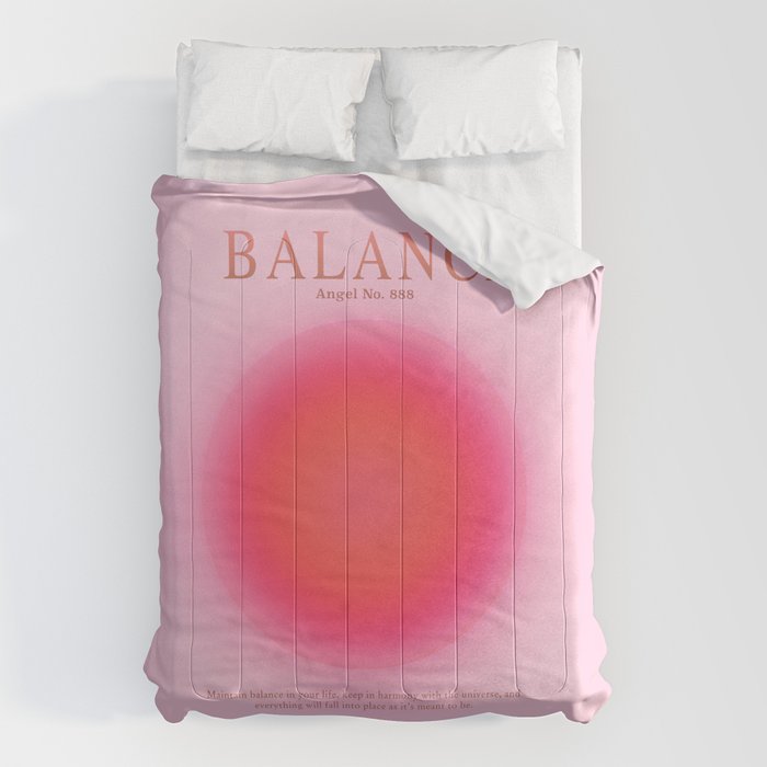 Gradient Angel Numbers: Angel Number 888 - Balance (Pink Palette) Comforter Gallery Image 1