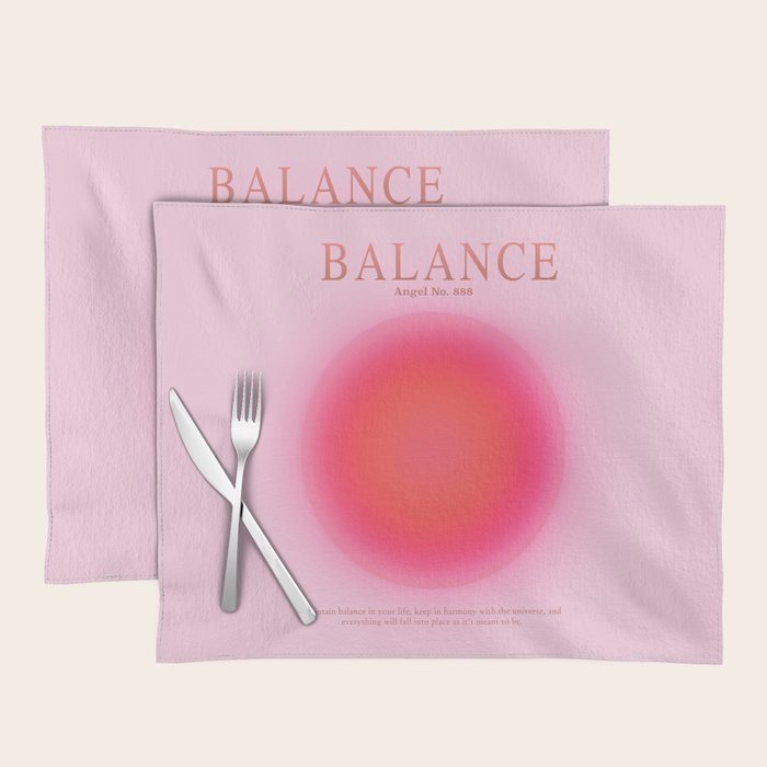 Gradient Angel Numbers: Angel Number 888 - Balance (Pink Palette) Placemat Gallery Image 1