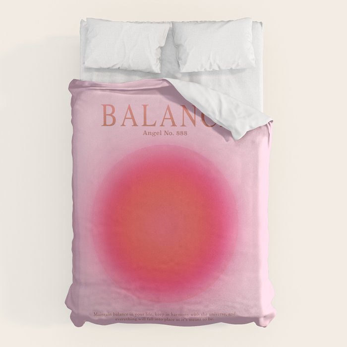 Gradient Angel Numbers: Angel Number 888 - Balance (Pink Palette) Duvet Cover Gallery Image 1