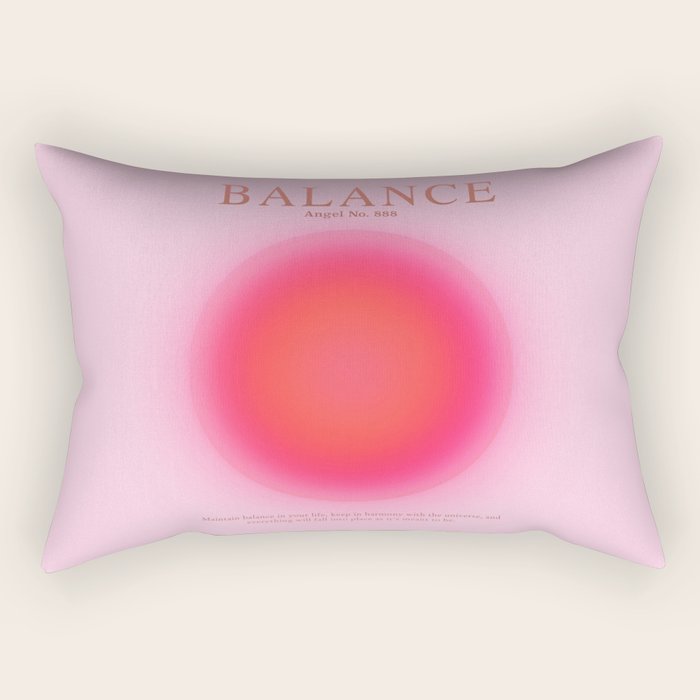 Gradient Angel Numbers: Angel Number 888 - Balance (Pink Palette) Rectangular Pillow Gallery Image 2